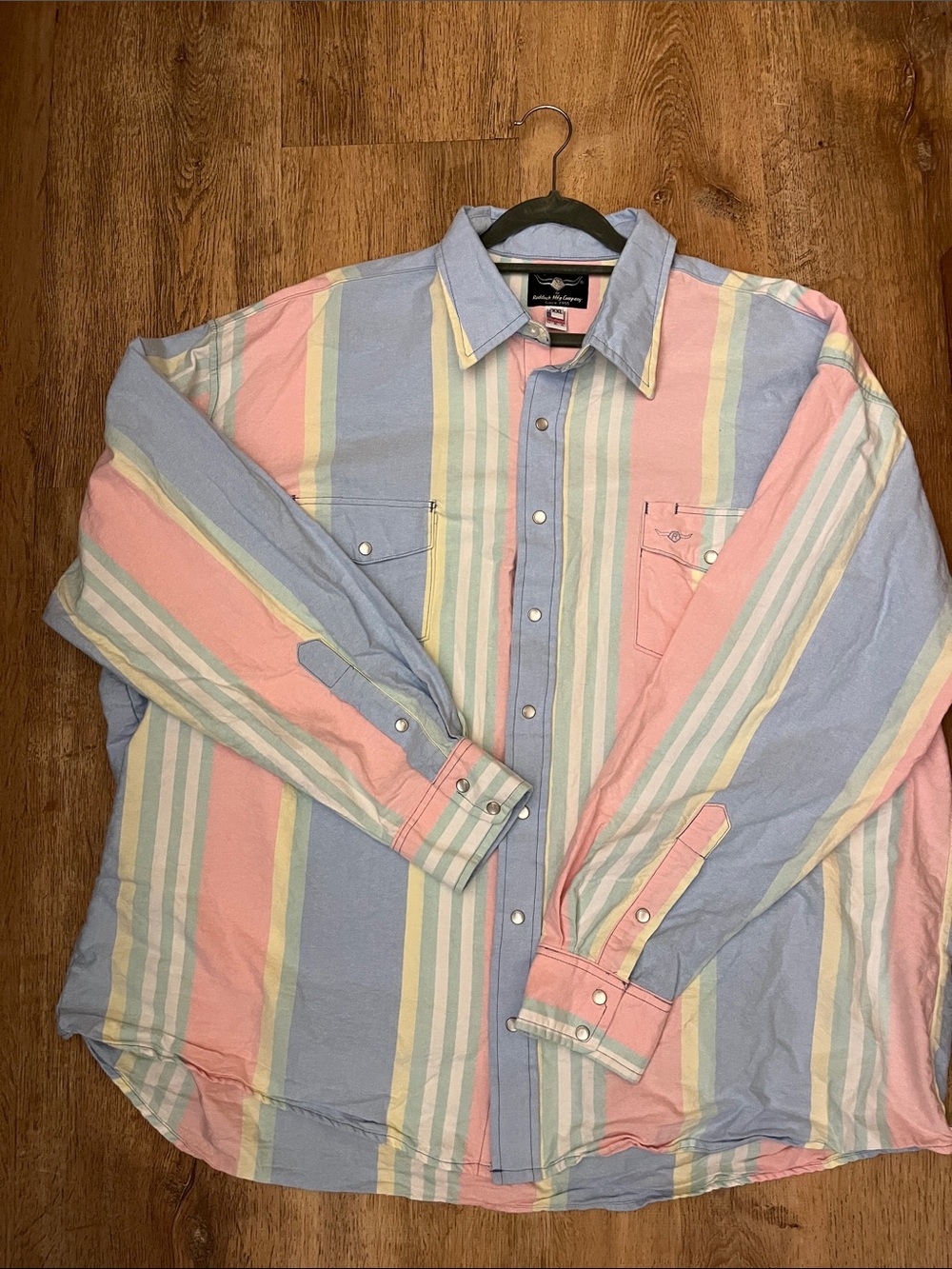 Western Style Men’s Pastel Striped Button-Down Shirt - Flying R Ranch